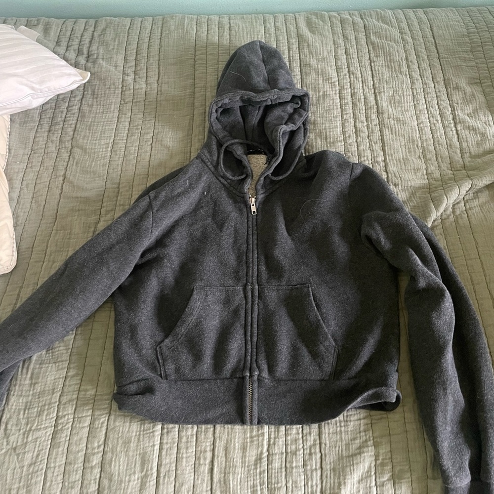 dark gray brandy melville zip up